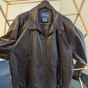 Vintage Fine Brown Leather Jacket from Faconnable